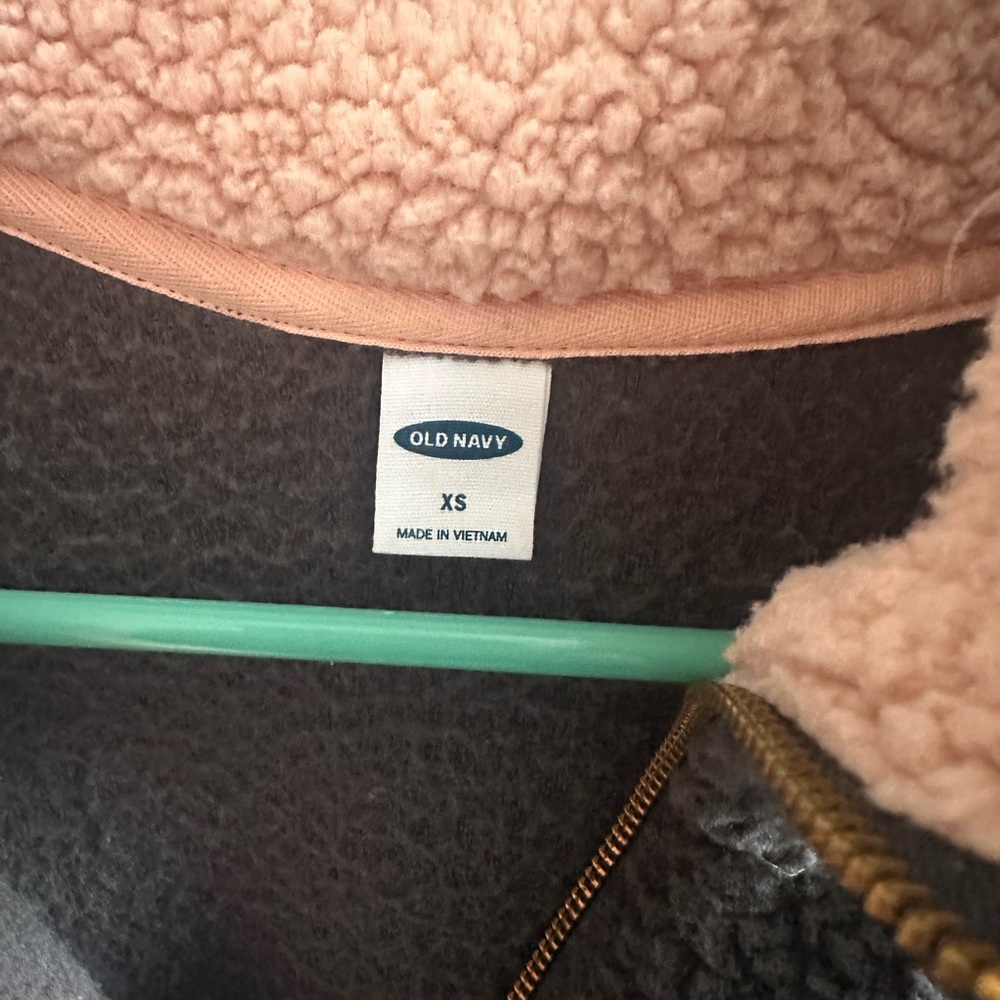 Old Navy Charcoal Jacket with Soft Pink Interior - Picture 3 of 3